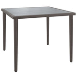 Garden Table Grey 48x48x37 cm Steel - Front View