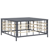 Garden Table Anthracite 70x70x34 cm Poly Rattan - Front View