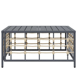 Garden Table Anthracite 70x70x34 cm Poly Rattan - Side View