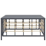 Garden Table Anthracite 70x70x34 cm Poly Rattan - Top-Down View