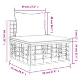 Garden Middle Sofa with Dark Grey Cushions Poly Rattan