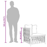 Garden Corner Sofa with Cushions White Woven Fabric - Extra Image