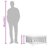 Garden Footstool with Cushion White Woven Fabric - Low Angle