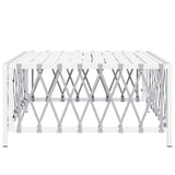Garden Table White 70x70x34 cm Woven Fabric - Top-Down View