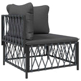 Garden Corner Sofa with Cushions Anthracite Woven Fabric - Front View