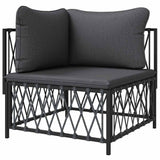 Garden Corner Sofa with Cushions Anthracite Woven Fabric - Top-Down View