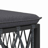 Garden Corner Sofa with Cushions Anthracite Woven Fabric - Rear View