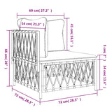 Garden Corner Sofa with Cushions Anthracite Woven Fabric - Low Angle