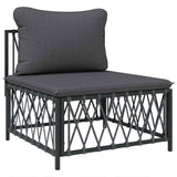 Garden Middle Sofa with Cushions Anthracite Woven Fabric
