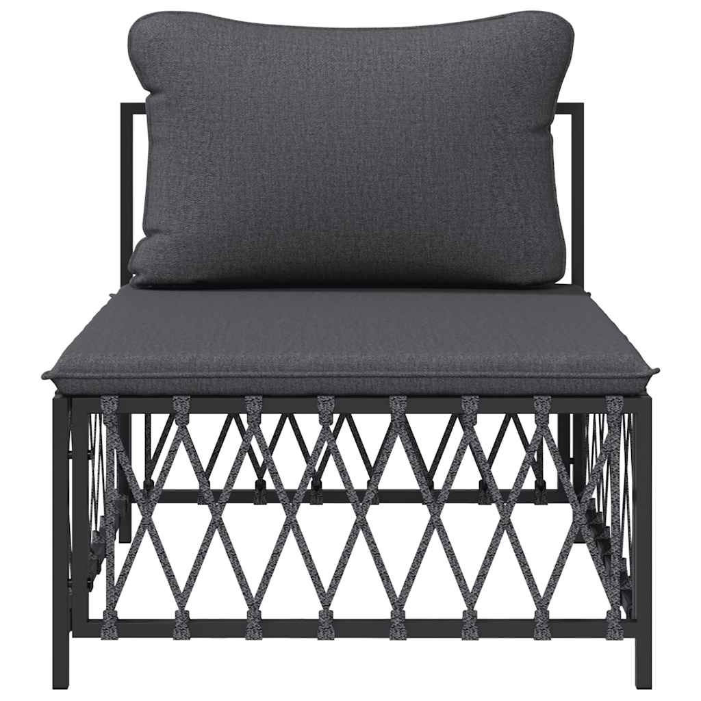 Garden Middle Sofa with Cushions Anthracite Woven Fabric