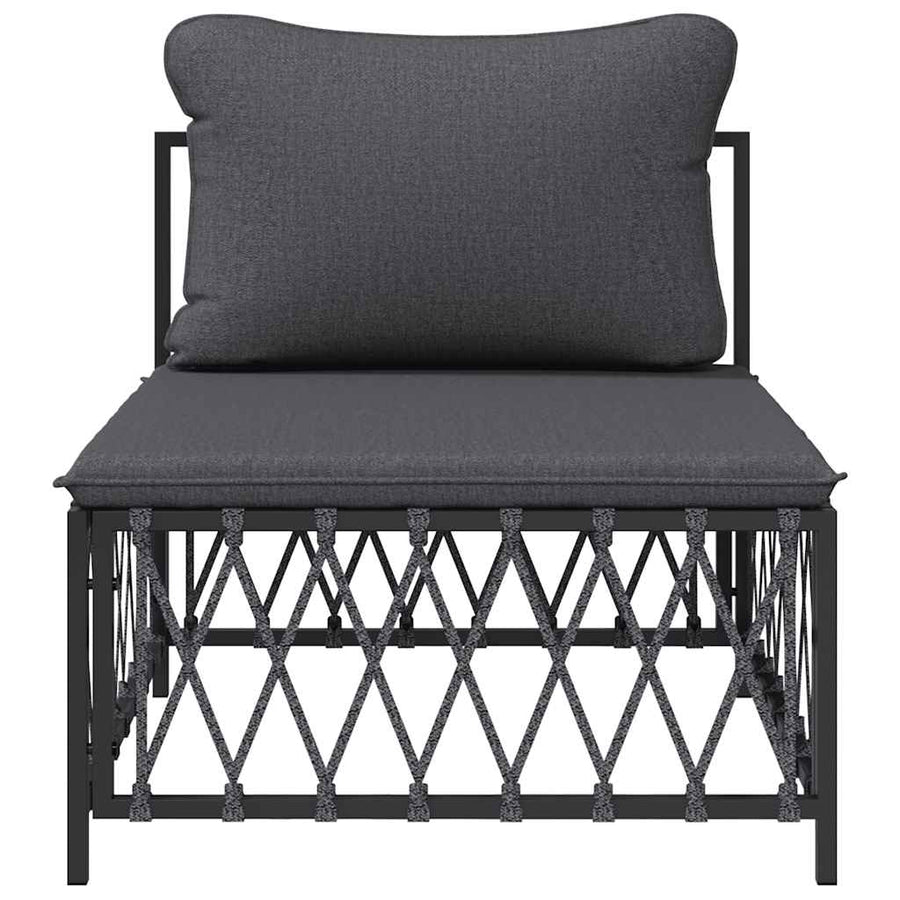 Garden Middle Sofa with Cushions Anthracite Woven Fabric