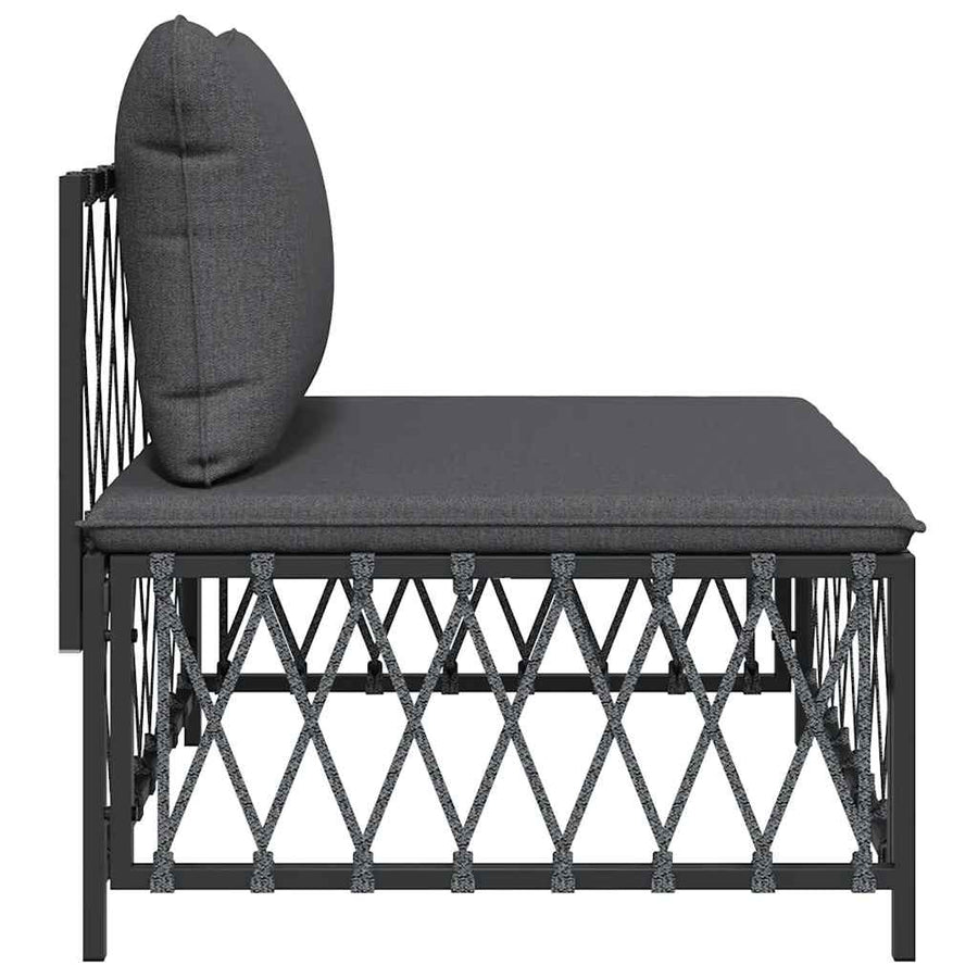 Garden Middle Sofa with Cushions Anthracite Woven Fabric