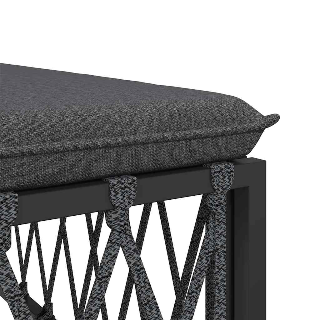 Garden Middle Sofa with Cushions Anthracite Woven Fabric