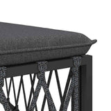 Garden Middle Sofa with Cushions Anthracite Woven Fabric