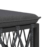 Garden Middle Sofa with Cushions Anthracite Woven Fabric - 45-Degree Angle