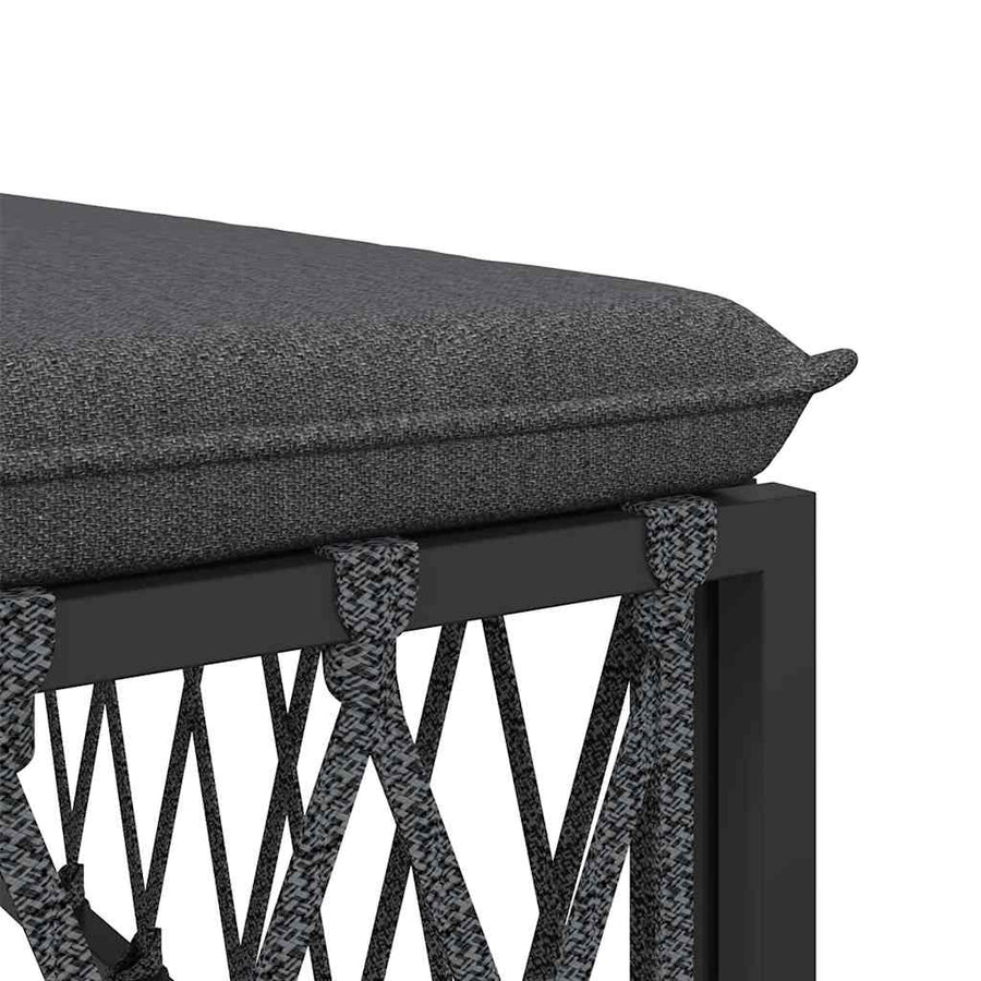 Garden Middle Sofa with Cushions Anthracite Woven Fabric