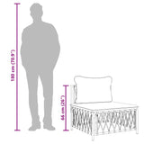 Garden Middle Sofa with Cushions Anthracite Woven Fabric - Low Angle