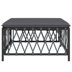 Garden Footstool with Cushion Anthracite Woven Fabric