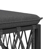 Garden Footstool with Cushion Anthracite Woven Fabric - 45-Degree Angle