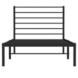Metal Bed Frame without Mattress with Headboard Black 90x190 cm