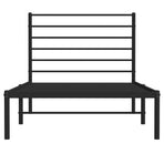 Metal Bed Frame without Mattress with Headboard Black 90x190 cm