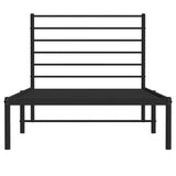 Metal Bed Frame without Mattress with Headboard Black 107x203 cm King Single - Rear View