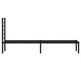 Metal Bed Frame without Mattress with Headboard Black 107x203 cm King Single - Close-Up Angle
