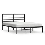 Metal Bed Frame without Mattress with Headboard Black 150x200 cm - Front View
