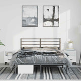 Metal Bed Frame without Mattress with Headboard Black 150x200 cm - Side View