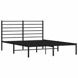 Metal Bed Frame without Mattress with Headboard Black 150x200 cm