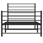 Metal Bed Frame without Mattress with Footboard Black 107x203 cm King Single