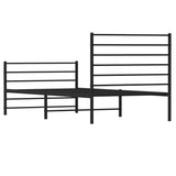 Metal Bed Frame without Mattress with Footboard Black 107x203 cm King Single - Low Angle