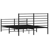 Metal Bed Frame without Mattress with Footboard Black 135x190 cm - Low Angle