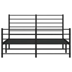 Metal Bed Frame without Mattress with Footboard Black 150x200 cm