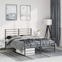 Metal Bed Frame without Mattress with Footboard Black 150x200 cm