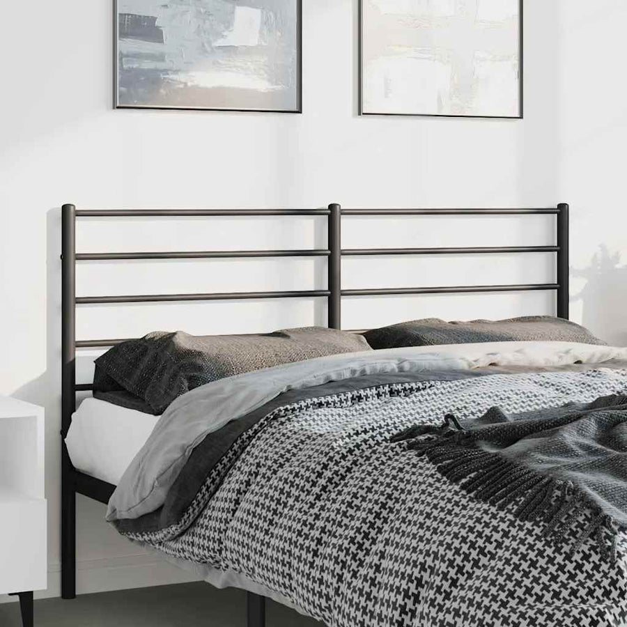 Metal Replace Headboard Black 135 cm