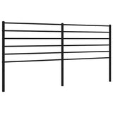 Metal Headboard Black 183 cm King - Front View