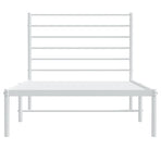 Metal Bed Frame without Mattress with Headboard White 90x190 cm