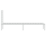 Metal Bed Frame without Mattress with Headboard White 90x190 cm - Close-Up Angle