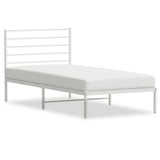 Metal Bed Frame without Mattress with Headboard White 107x203 cm King Single - Front View