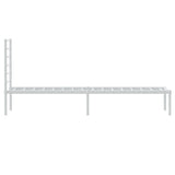 Metal Bed Frame without Mattress with Headboard White 107x203 cm King Single - Close-Up Angle