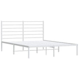 Metal Bed Frame without Mattress with Headboard White 135x190 cm - Top-Down View
