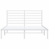 Metal Bed Frame without Mattress with Headboard White 135x190 cm