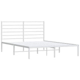 Metal Bed Frame without Mattress with Headboard White 150x200 cm