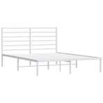 Metal Bed Frame without Mattress with Headboard White 150x200 cm