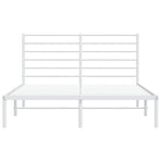 Metal Bed Frame without Mattress with Headboard White 150x200 cm