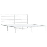 Metal Bed Frame without Mattress with Headboard White 183x203 cm King