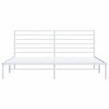 Metal Bed Frame without Mattress with Headboard White 183x203 cm King