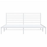 Metal Bed Frame without Mattress with Headboard White 183x203 cm King - Rear View