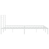 Metal Bed Frame without Mattress with Headboard White 183x203 cm King